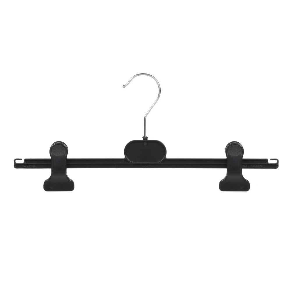 Rok / broekhanger kunststof zwart met knijpers, 24 cm