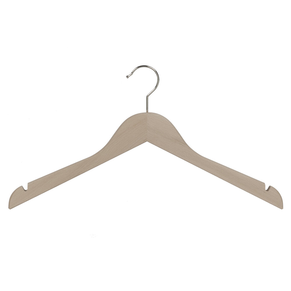 Blouse / shirthanger beukenhout naturel ongelakt met rokinkepingen