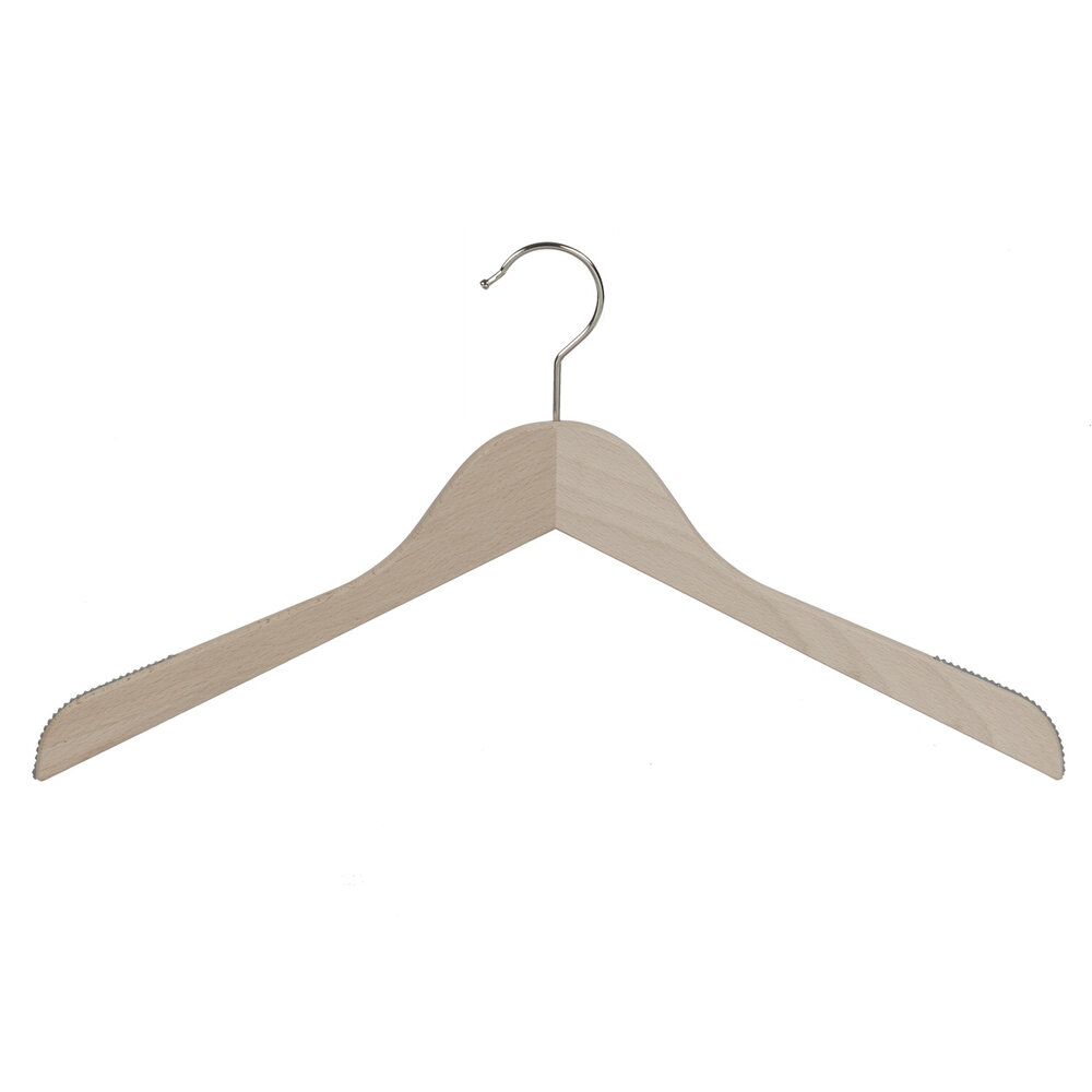 Blouse / shirthanger beukenhout naturel ongelakt met anti-slip op schouders