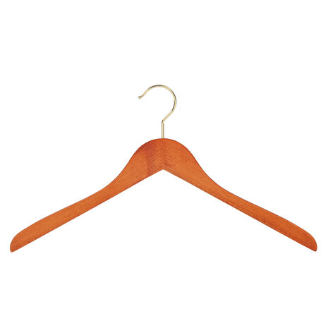 DE KLEDINGHANGER GIGANT Blouse / shirthanger beukenhout kersen gebeitst met messinghaak, 41 cm