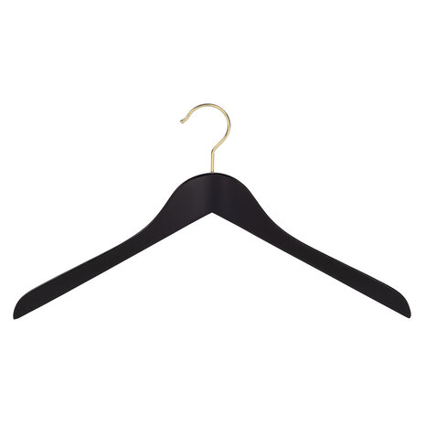 DE KLEDINGHANGER GIGANT Blouse / shirthanger beukenhout zwart gelakt met messinghaak, 41 cm