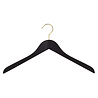 Blouse / shirthanger beukenhout zwart gelakt met messinghaak, 44 cm