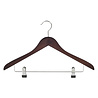 Blouse / shirthanger beukenhout wenge gebeitst met anti-slip knijpers, 41 cm