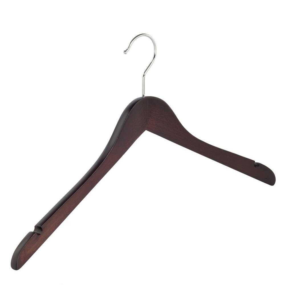 Blouse / shirthanger beukenhout wenge gebeitst met rokinkepingen, 41 cm