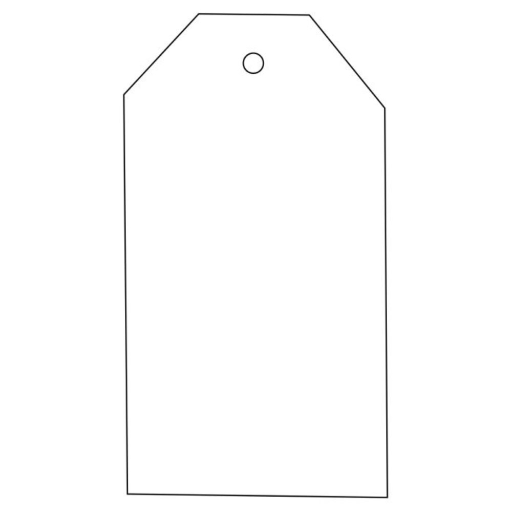 DE KLEDINGHANGER GIGANT Onbedrukt kartonetiket met ponsgaatje, 45 x 70 mm - extra dik -