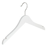 Kinderhanger lotushout wit gelakt met rokinkepingen, 36 cm