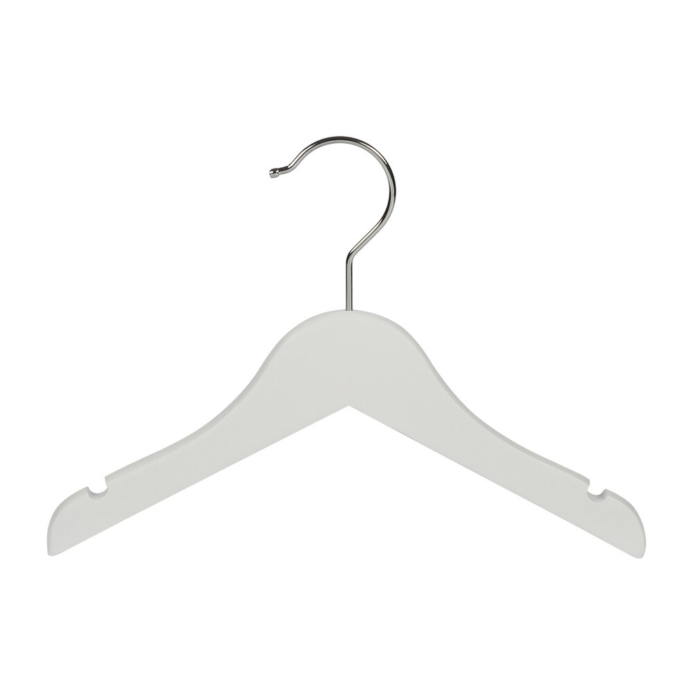 Kinderhanger lotushout wit gelakt met rokinkepingen, 28 cm