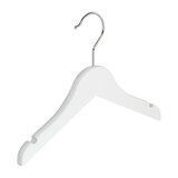 Kinderhanger lotushout wit gelakt met rokinkepingen, 28 cm