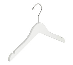 DE KLEDINGHANGER GIGANT Kinderhanger lotushout wit gelakt met rokinkepingen, 32 cm