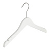 DE KLEDINGHANGER GIGANT Kinderhanger lotushout wit gelakt met rokinkepingen, 32 cm