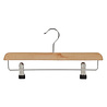 Rok / broekhanger lotushout naturel gelakt met knijpers, 34 cm