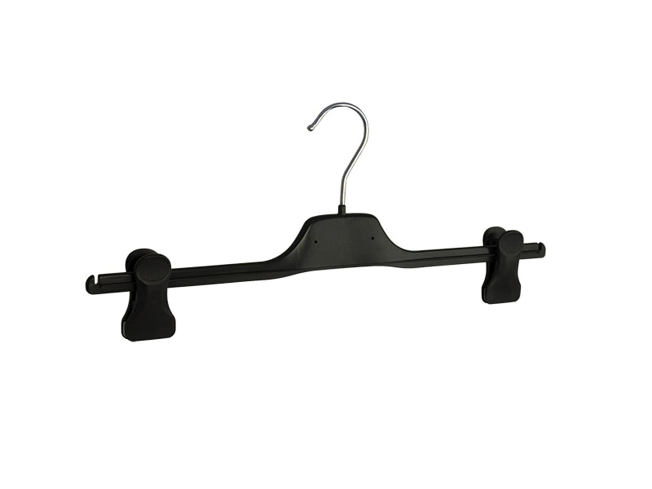 Rok / broekhanger kunststof zwart met knijpers, 30 cm