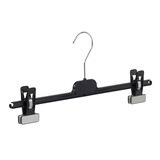 Rok / broekhanger kunststof zwart met knijpers, 46 cm