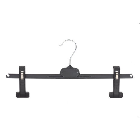 Ser-Viz Rok / broekhanger kunststof zwart met knijpers (extra lang), 40 cm Ser-Viz Rok / broekhanger kunststof zwart met knijpers (extra lang), 40 cm