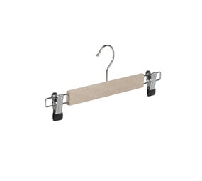 Rok / broekhanger beukenhout naturel ongelakt met knijpers, 26 cm