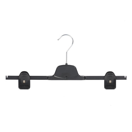 Rok / broekhanger kunststof zwart met knijpers, 35 cm