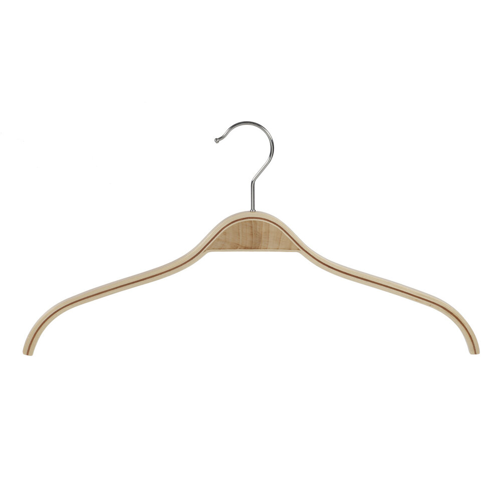 Blouse / shirthanger berkenhout naturel gelakt, 46 cm