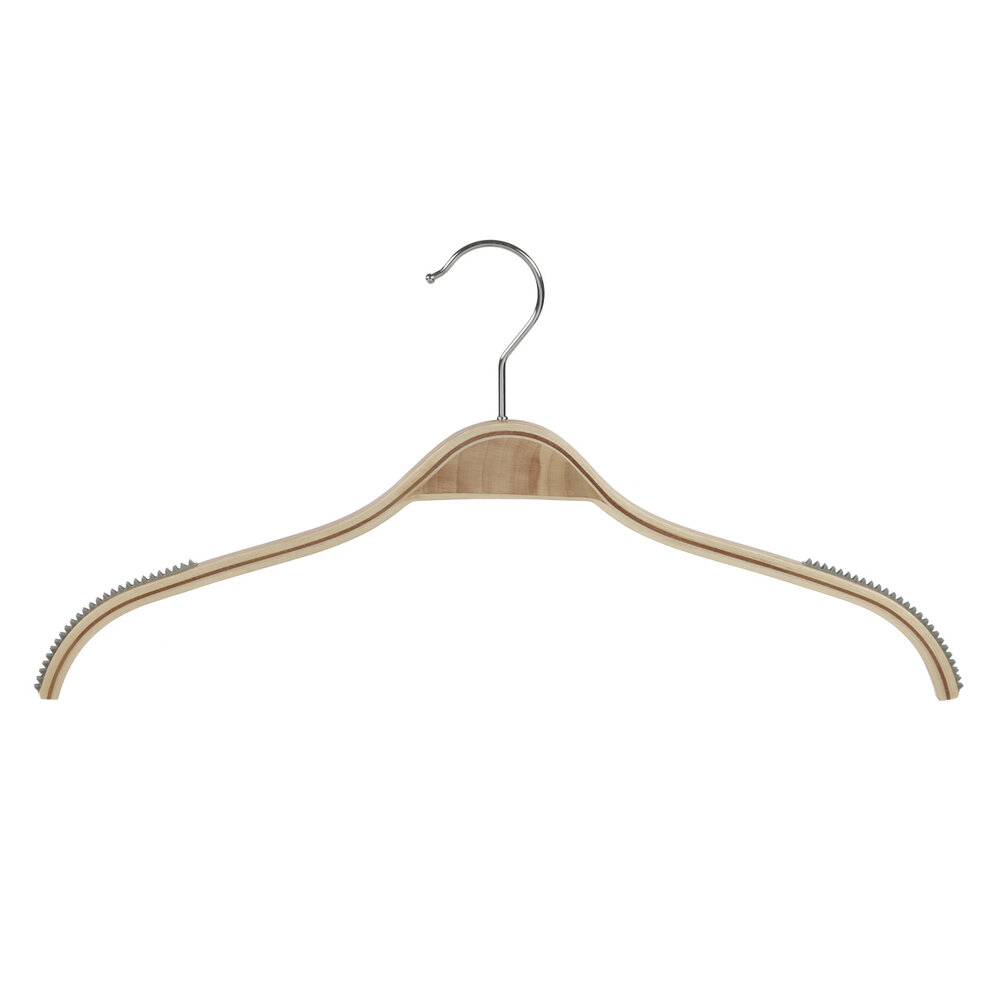 Blouse / shirthanger berkenhout naturel gelakt met anti-slip op schouders, 46 cm Blouse / shirthanger berkenhout naturel gelakt met anti-slip op schouders, 46 cm