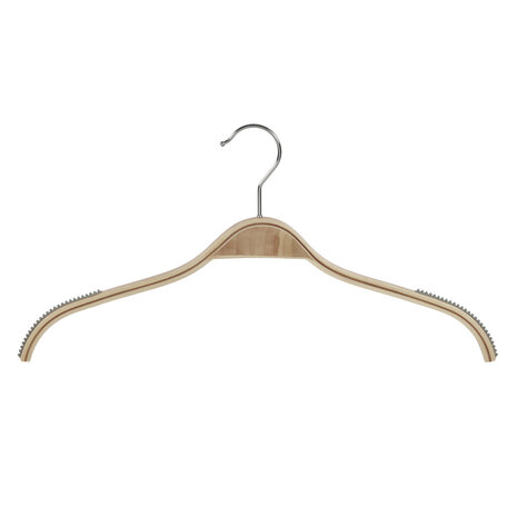 Blouse / shirthanger berkenhout naturel gelakt met anti-slip op schouders, 46 cm Blouse / shirthanger berkenhout naturel gelakt met anti-slip op schouders, 46 cm