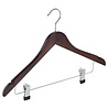 Blouse / shirthanger beukenhout wenge gebeitst met rokinkepingen en knijperlat, 38 cm Blouse / shirthanger beukenhout wenge gebeitst met rokinkepingen en knijperlat, 38 cm