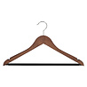 Blouse / shirthanger beukenhout walnoten gebeitst met rokinkepingen en anti-slip broeklat, 44 cm Blouse / shirthanger beukenhout walnoten gebeitst met rokinkepingen en anti-slip broeklat, 44 cm