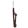 Mantel / kostuumhanger beukenhout walnoten gebeitst met schouderverbreding en anti-slip broeklat, 41 cm