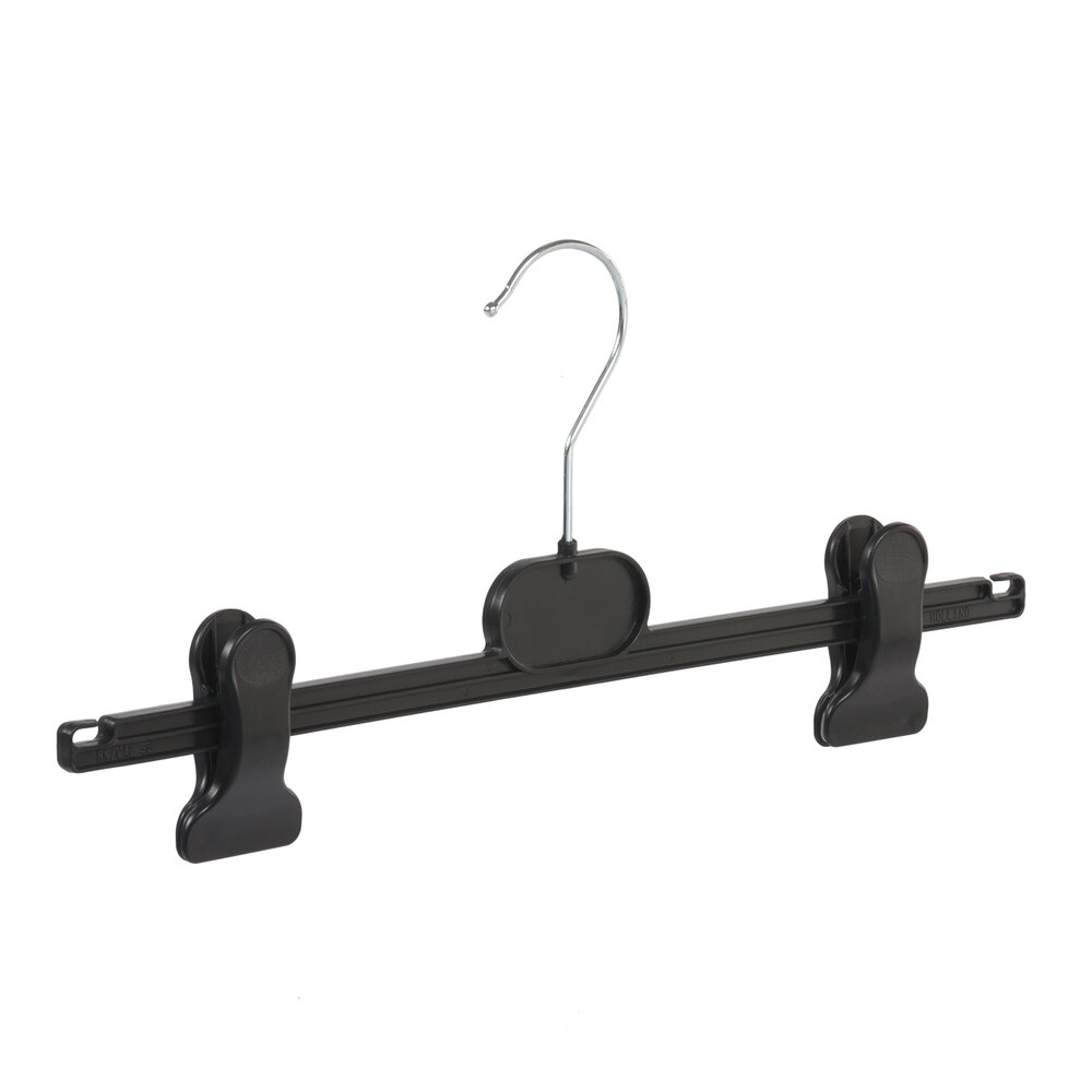 Metaplastics Rok / broekhanger kunststof zwart met knijpers, 46 cm Metaplastics Rok / broekhanger kunststof zwart met knijpers, 46 cm