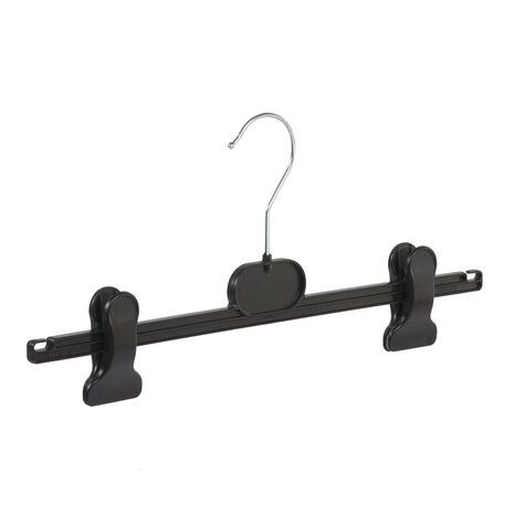 Metaplastics Rok / broekhanger kunststof zwart met knijpers, 46 cm Metaplastics Rok / broekhanger kunststof zwart met knijpers, 46 cm