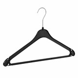 Metaplastics Blouse / shirthanger kunststof zwart met rokinkepingen en broeklat, 43 cm Metaplastics Blouse / shirthanger kunststof zwart met rokinkepingen en broeklat, 43 cm