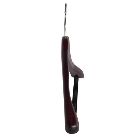 Mantel / kostuumhanger beukenhout mahonie gebeitst met schouderverbreding en anti-slip broeklat, 44 cm Mantel / kostuumhanger beukenhout mahonie gebeitst met schouderverbreding en anti-slip broeklat, 44 cm