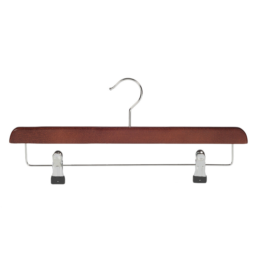 Rok / broekhanger beukenhout mahonie gebeitst met knijperlat, 40 cm