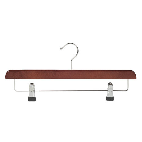 Rok / broekhanger beukenhout mahonie gebeitst met knijperlat, 40 cm Rok / broekhanger beukenhout mahonie gebeitst met knijperlat, 40 cm