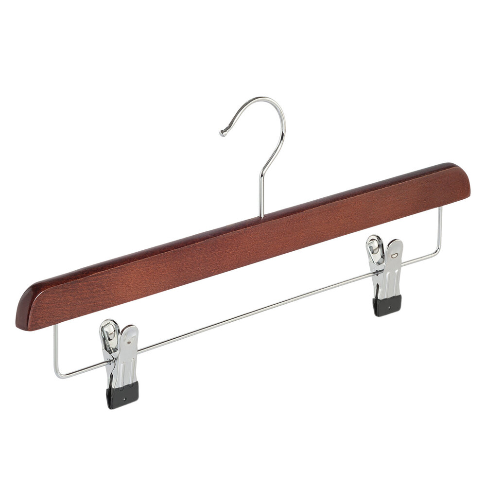Rok / broekhanger beukenhout mahonie gebeitst met knijperlat, 40 cm Rok / broekhanger beukenhout mahonie gebeitst met knijperlat, 40 cm