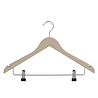 De Kledinghanger Gigant Blouse / shirthanger beukenhout naturel ongelakt met rokinkepingen en knijperlat, 44 cm
