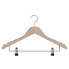 De Kledinghanger Gigant Blouse / shirthanger beukenhout naturel ongelakt met rokinkepingen en knijperlat, 41 cm De Kledinghanger Gigant Blouse / shirthanger beukenhout naturel ongelakt met rokinkepingen en knijperlat, 41 cm