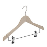 De Kledinghanger Gigant Blouse / shirthanger beukenhout naturel ongelakt met rokinkepingen en knijperlat, 41 cm De Kledinghanger Gigant Blouse / shirthanger beukenhout naturel ongelakt met rokinkepingen en knijperlat, 41 cm