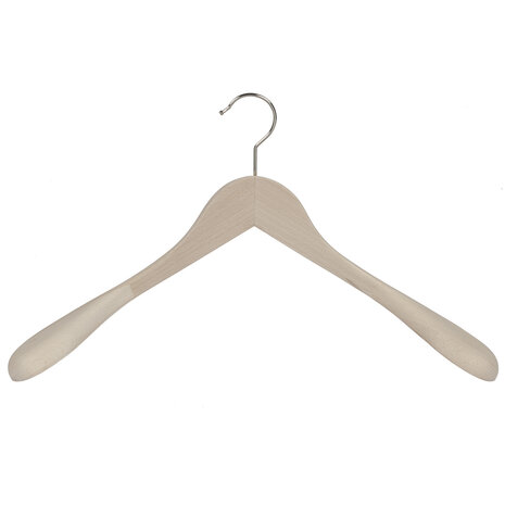 De Kledinghanger Gigant Mantelhanger beukenhout naturel ongelakt met schouderverbreding, 44 cm De Kledinghanger Gigant Mantelhanger beukenhout naturel ongelakt met schouderverbreding, 44 cm