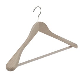 Mantel / kostuumhanger beukenhout naturel ongelakt met schouderverbreding en anti-slip broeklat, 44 cm Mantel / kostuumhanger beukenhout naturel ongelakt met schouderverbreding en anti-slip broeklat, 44 cm