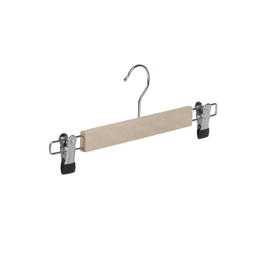 Rok / broekhanger beukenhout naturel ongelakt met knijpers, 33 cm Rok / broekhanger beukenhout naturel ongelakt met knijpers, 33 cm