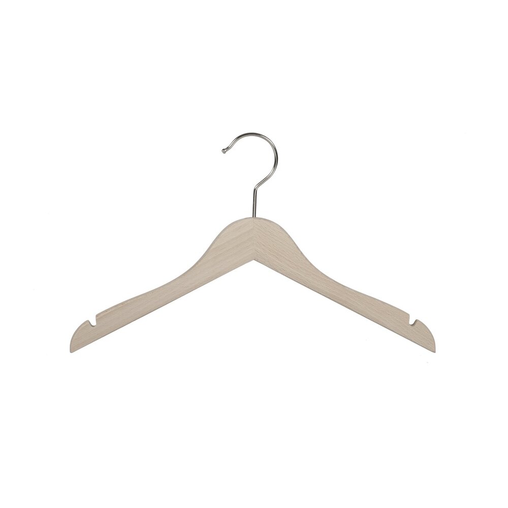 De Kledinghanger Gigant Kinderhanger beukenhout naturel ongelakt met rokinkepingen, 25 cm