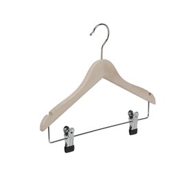 De Kledinghanger Gigant Kinderhanger beukenhout naturel ongelakt met rokinkepingen en knijperlat, 34 cm De Kledinghanger Gigant Kinderhanger beukenhout naturel ongelakt met rokinkepingen en knijperlat, 34 cm