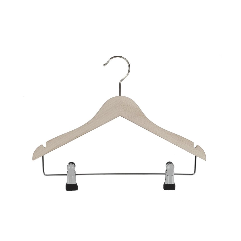 De Kledinghanger Gigant Kinderhanger beukenhout naturel ongelakt met rokinkepingen en knijperlat, 34 cm De Kledinghanger Gigant Kinderhanger beukenhout naturel ongelakt met rokinkepingen en knijperlat, 34 cm