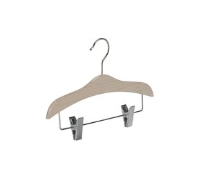 De Kledinghanger Gigant Kinderhanger beukenhout naturel ongelakt met knijperlat, 30 cm De Kledinghanger Gigant Kinderhanger beukenhout naturel ongelakt met knijperlat, 30 cm