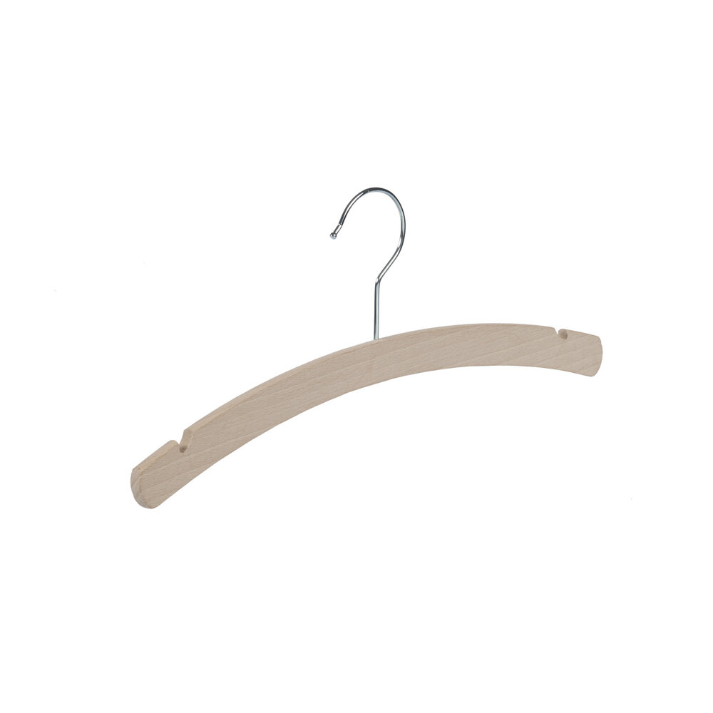 De Kledinghanger Gigant Kinderhanger beukenhout naturel ongelakt met rokinkepingen, 34 cm De Kledinghanger Gigant Kinderhanger beukenhout naturel ongelakt met rokinkepingen, 34 cm