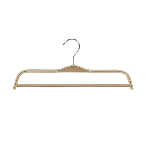 Broekhanger berkenhout naturel gelakt met anti-slip broeklat, 41 cm Broekhanger berkenhout naturel gelakt met anti-slip broeklat, 41 cm