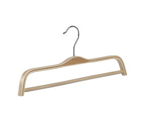 Broekhanger berkenhout naturel gelakt met anti-slip broeklat, 41 cm Broekhanger berkenhout naturel gelakt met anti-slip broeklat, 41 cm