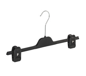 CORTEC Rok / broekhanger kunststof zwart met knijpers, 36 cm CORTEC Rok / broekhanger kunststof zwart met knijpers, 36 cm