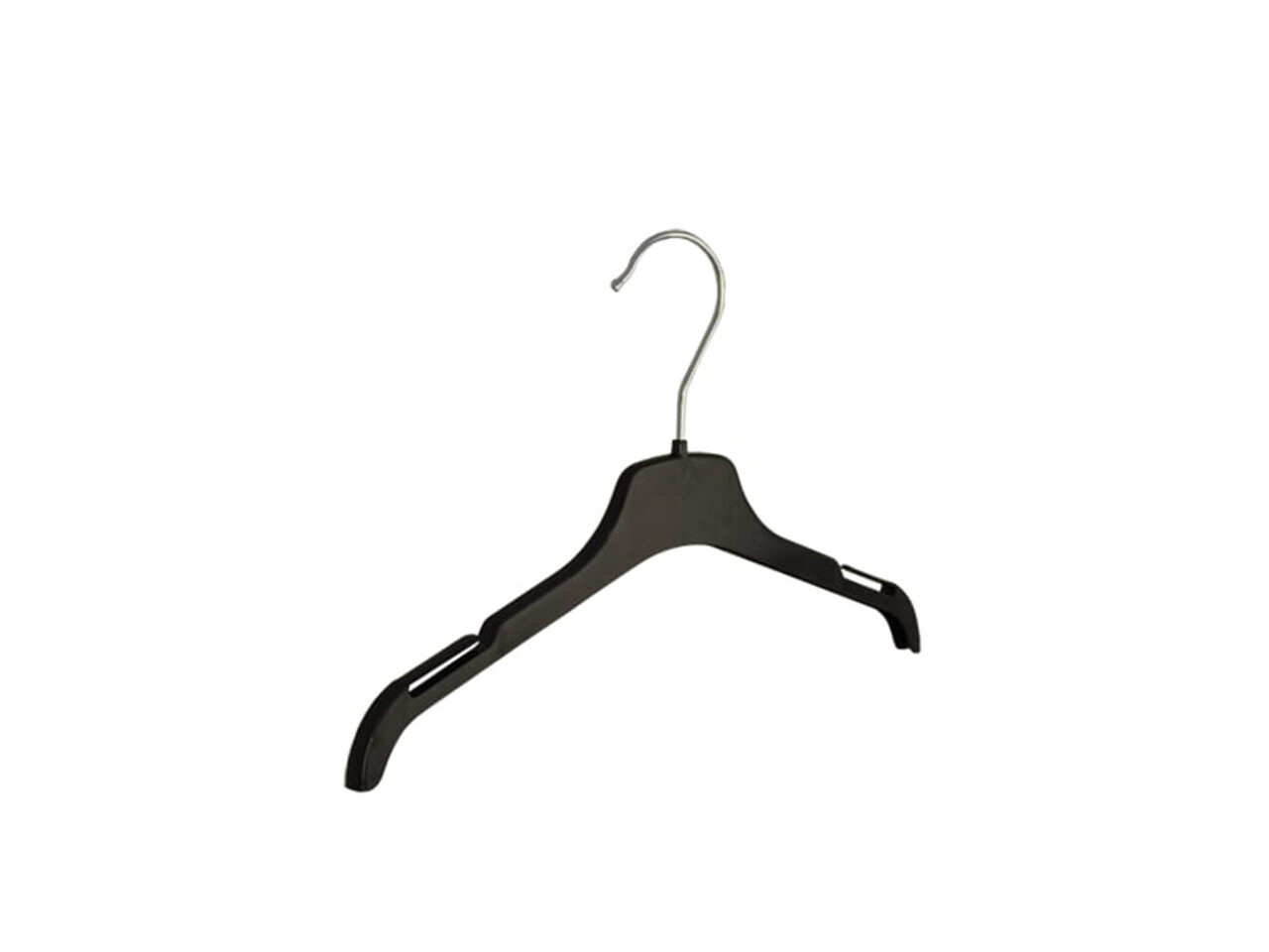 Kinderhanger kunststof zwart met rokinkepingen, 33 cm Kinderhanger kunststof zwart met rokinkepingen, 33 cm