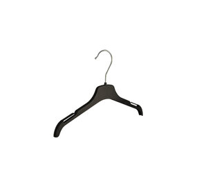Kinderhanger kunststof zwart met rokinkepingen, 33 cm Kinderhanger kunststof zwart met rokinkepingen, 33 cm