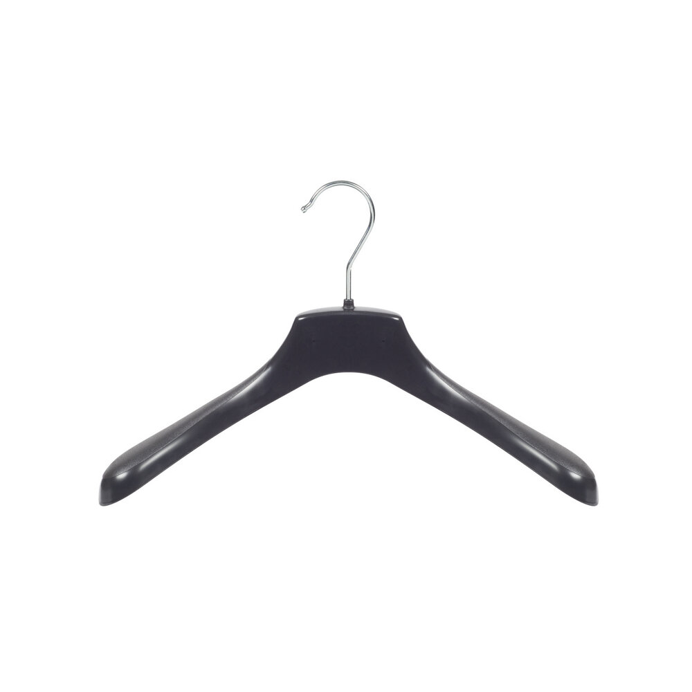 Mantel / kostuumhanger kunststof zwart met schouderverbreding, 36 cm Mantel / kostuumhanger kunststof zwart met schouderverbreding, 36 cm